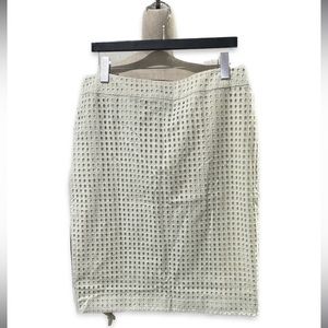 Ann Taylor Skirt Womens Size 14 Plus Cut Out Mini Mint Green Tan Lined